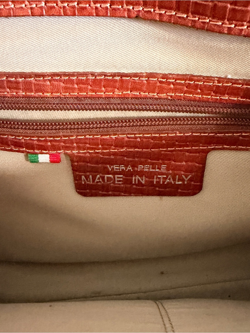 Conte di Cavour Vintage Italian Woven Leather Satchel Bag | Vera Pelle Brown - Picture 4 of 13